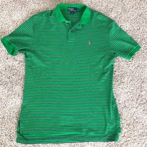 Green Striped Ralph Lauren Polo Men’s Medium